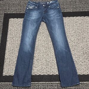 Miss Me Jeans Women’s Sz 30 Low Rise Rhinestone Boot Embellished Embroidered Y2K